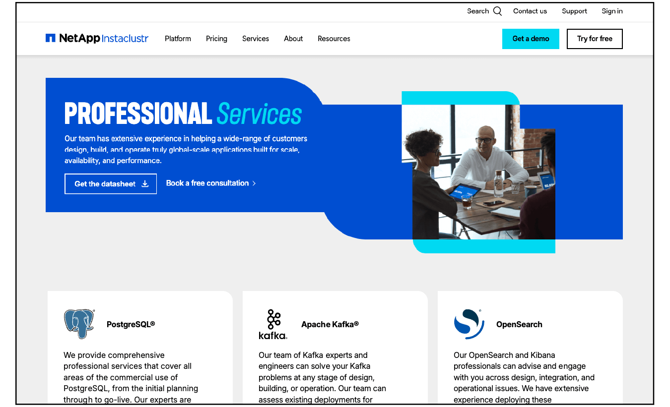 Instaclustr professional services portal
