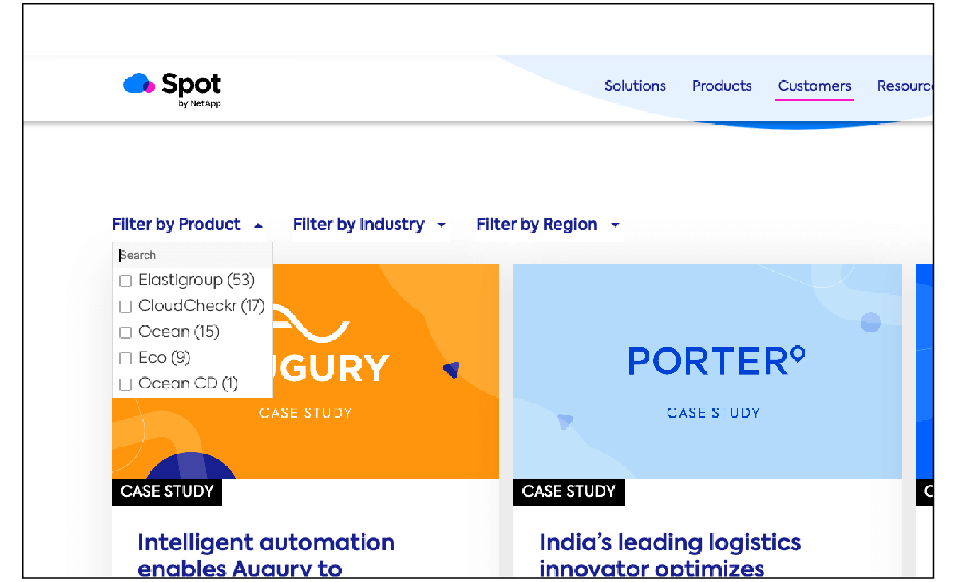 Spot filtering for case studies